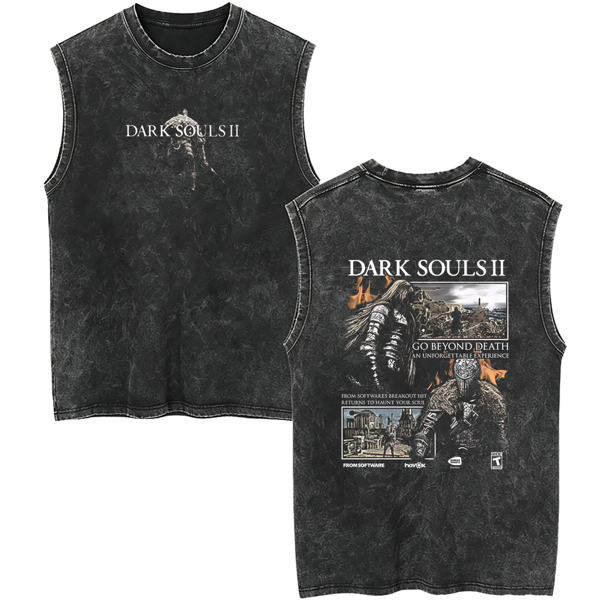 Retro Gaming T Shirt - Washed Vintage Game Dark Souls Merch