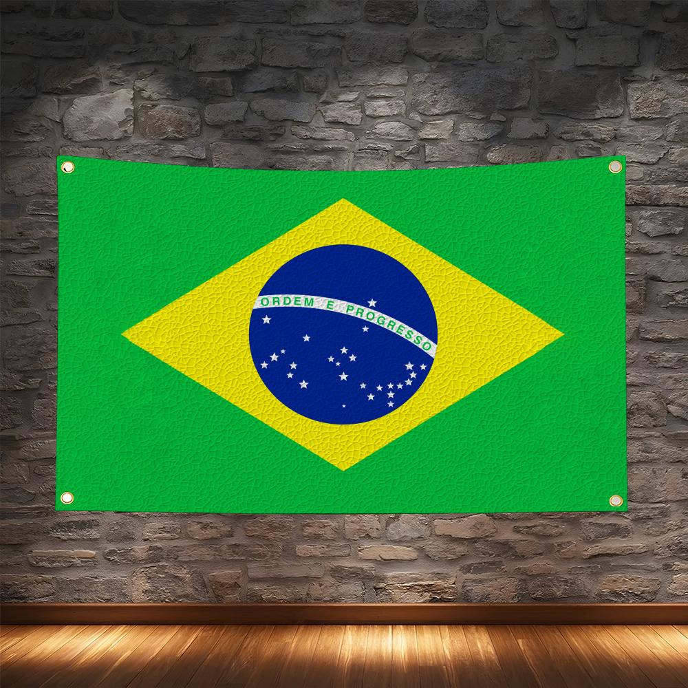 Retro Gaming Banner - 1PC Famosu Brazil Flags Retro Football
