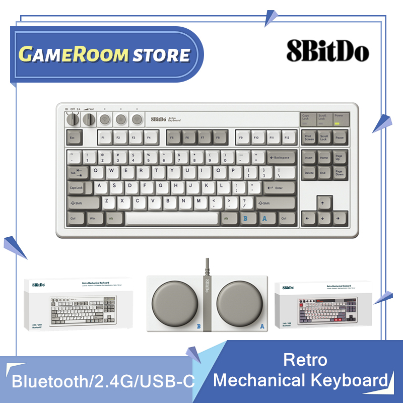 Retro Gaming Usb - 8Bitdo Retro Mechanical Keyboard, Bluetooth/2.4G/USB-C Hot