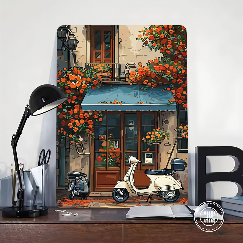 Vintage Scooter Shop Poster Cu - Retro Gaming Shops 评论和价格