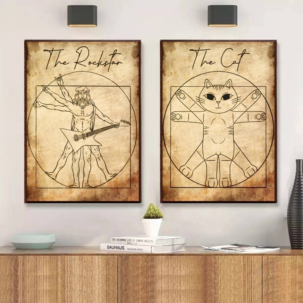 Vintage Vitruvian Style Music  - Retro Gaming Wallpaper 评论和价格
