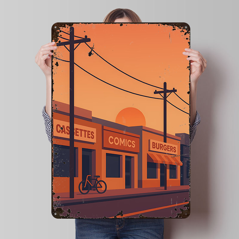 Sunset Street With Shops and B - Retro Gaming Shops 评论和价格