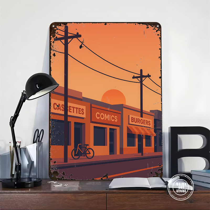 Sunset Street With Shops and B - Retro Gaming Shops 评论和价格