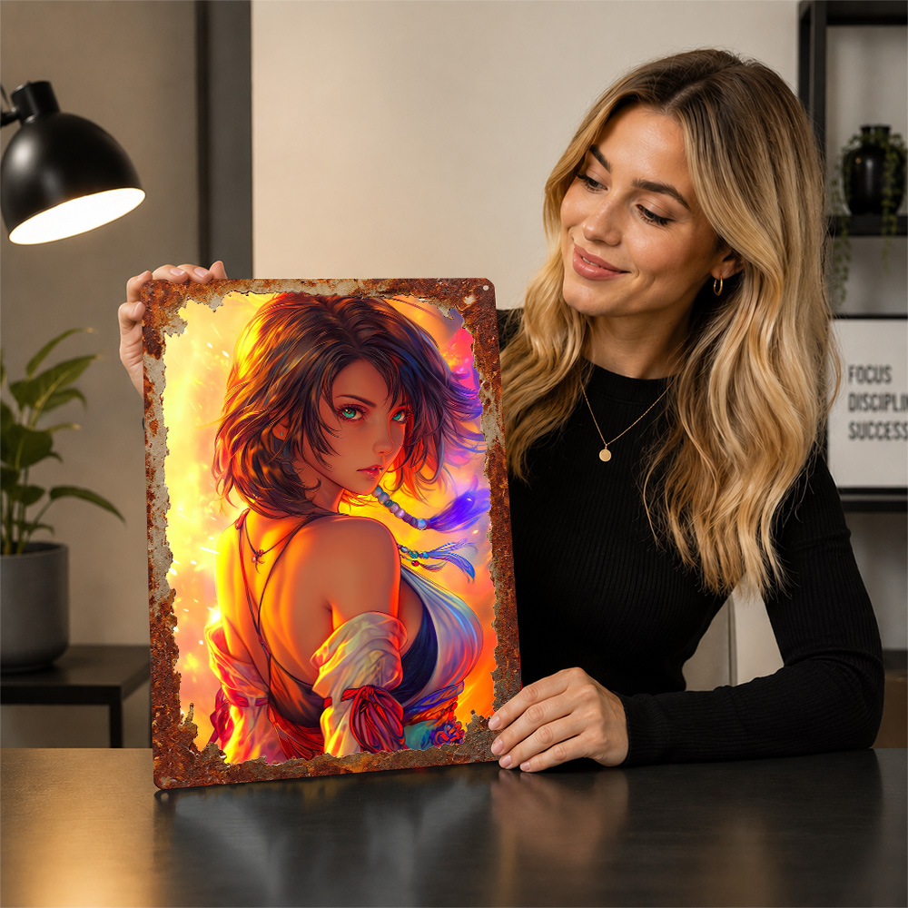 Anime Girl With Fiery Backgrou - Background Retro Gaming 评论和价格