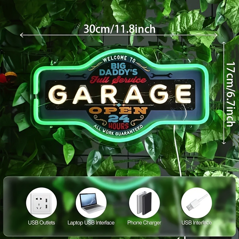 Retro Garage LED Neon Sign UV  - Retro Gaming Usb 评论和价格