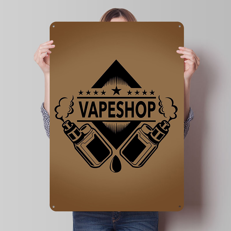 Vape Shop Logo Tinplate Poster - Retro Gaming Shops 评论和价格