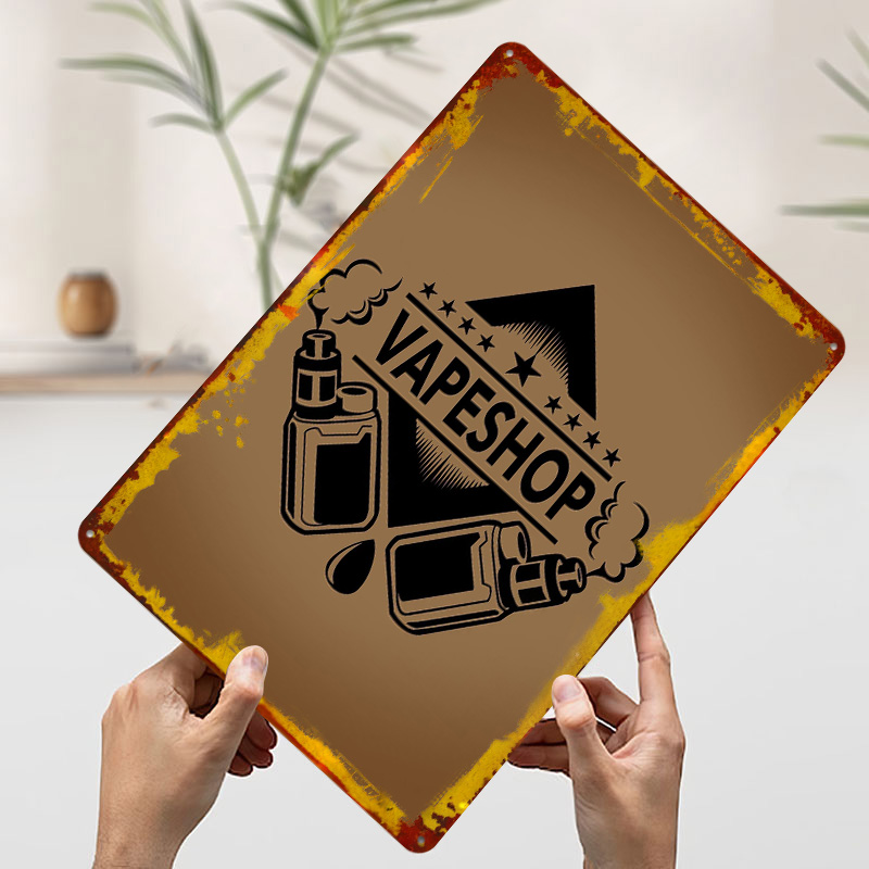 Vape Shop Logo Tinplate Poster - Retro Gaming Shops 评论和价格