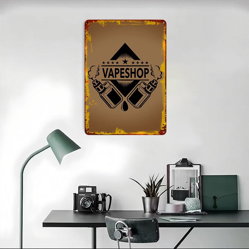 Vape Shop Logo Tinplate Poster - Retro Gaming Shops 评论和价格