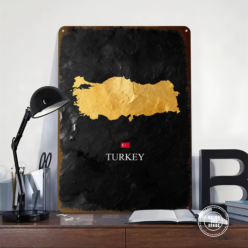 Golden Turkey Map on Black Bac - Background Retro Gaming 评论和价格