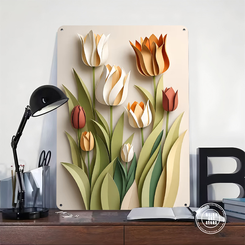 Paper Cutout Tulips Flowers Pr - Retro Gaming Wallpaper 评论和价格