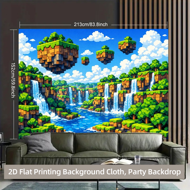 2D Flat, 1pc Pixel Waterfall & - Retro Gaming Banner 评论和价格