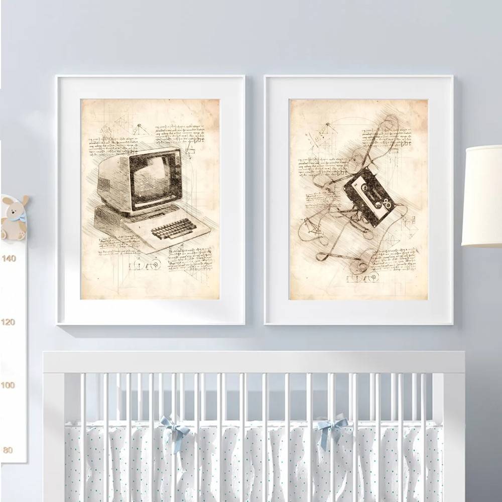 Vintage Gaming Console Sketch  - Retro Gaming Wallpaper 评论和价格