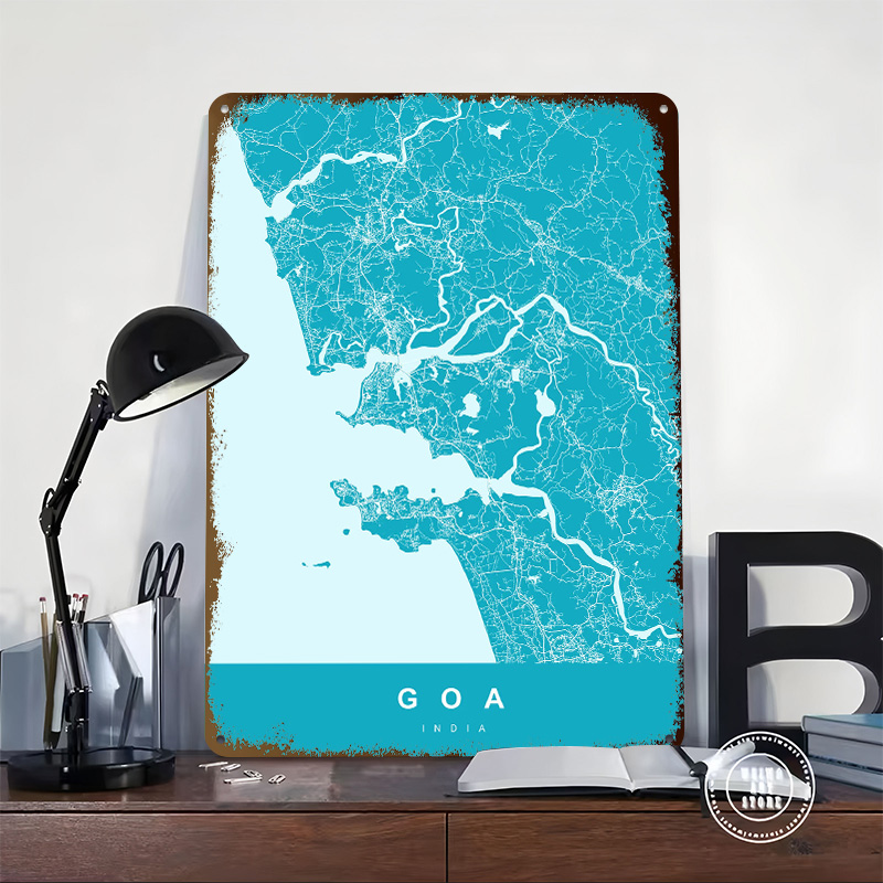 Goa India Map Print Poster Cus - Retro Gaming India 评论和价格
