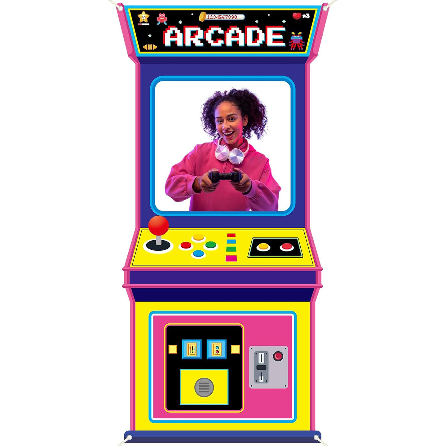Fabric Arcade Game Photo Backg - Background Retro Gaming 评论和价格