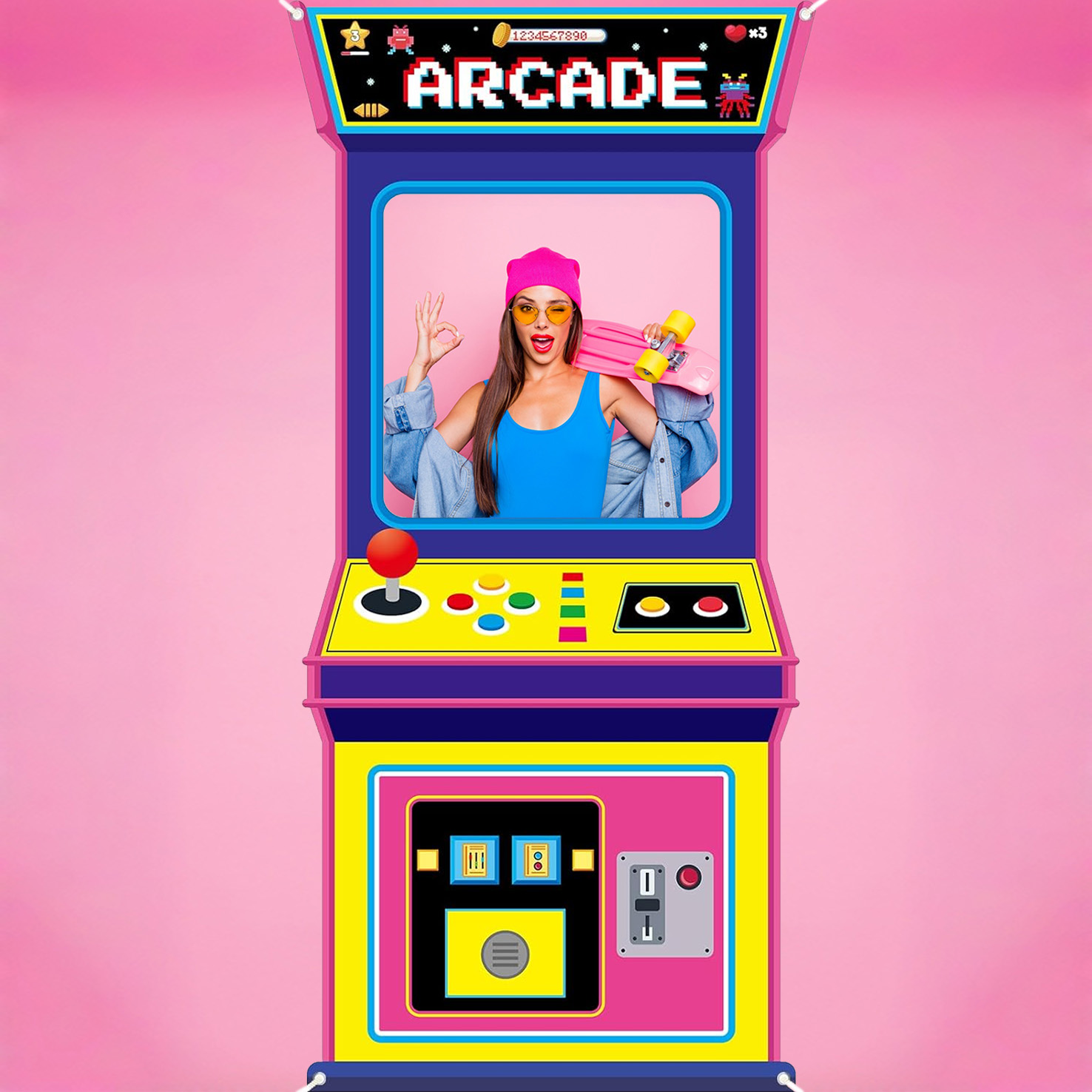 Fabric Arcade Game Photo Backg - Background Retro Gaming 评论和价格