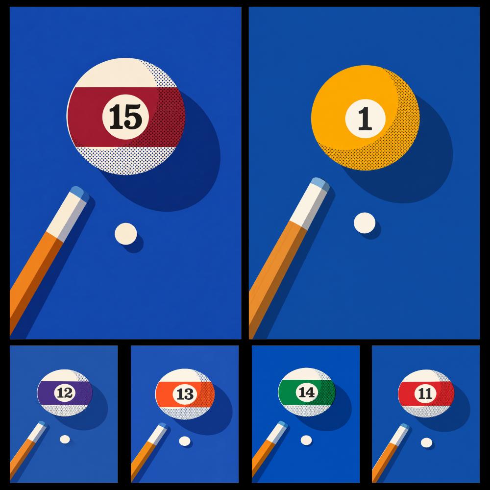 Retro Billiard Balls Pop Art G - Retro Gaming Life 评论和价格