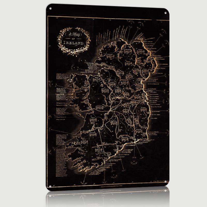 Ireland Dark Vintage Map Print - Retro Gaming Ireland 评论和价格