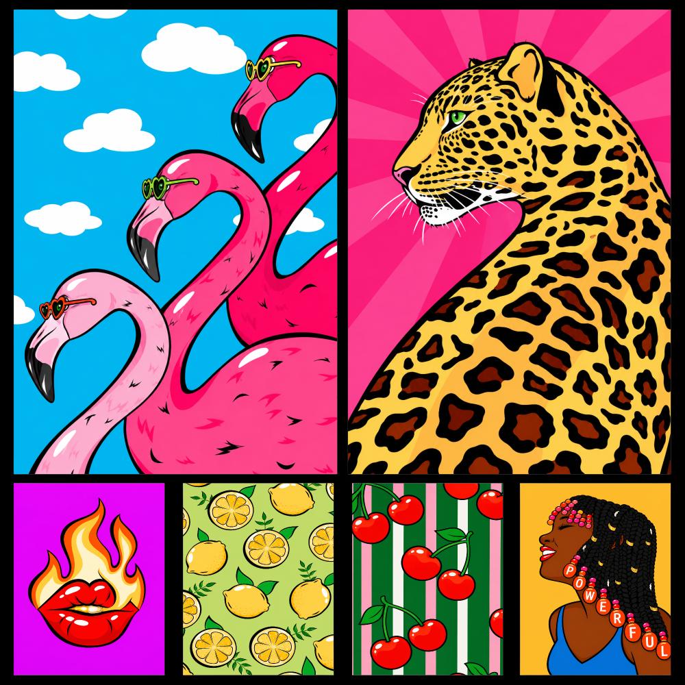 Colorful Retro Pop Art Tropica - Retro Gaming Life 评论和价格